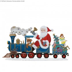 kerstman met lokomotief